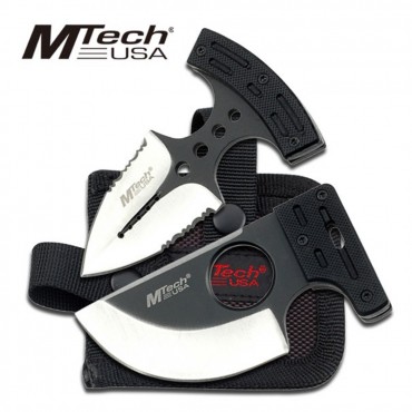MTech 3.7 in. Stainless Steel Fixed Blade Tactical Survival Push Knife - Black