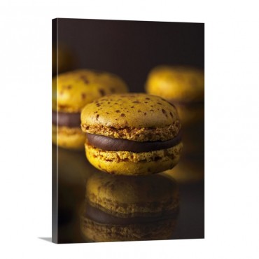 Macaroons With Chocolate Cream Filling Wall Art - Canvas - Gallery Wrap
