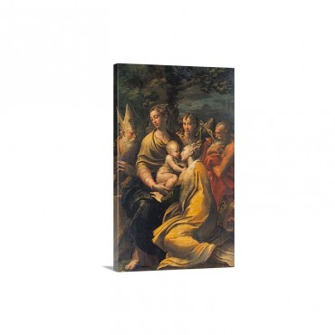Madonna With Child And Sts Augustine Jerome Margaret And Angel By Parmigianino Wall Art - Canvas - Gallewry Wrap
