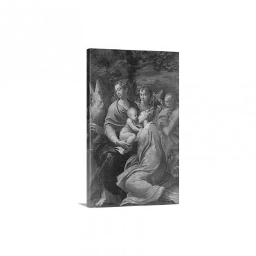 Madonna With Child And Sts Augustine Jerome Margaret And Angel By Parmigianino Wall Art - Canvas - Gallewry Wrap