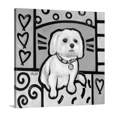 Maltese Pop Art Wall Art - Canvas - Gallery Wrap