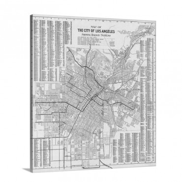Map Of The City Of Los Angeles Showing Railway Systems 1906 Wall Art - Canvas - Gallery Wrap