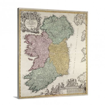 Map Of Ireland Wall Art - Canvas - Gallery Wrap