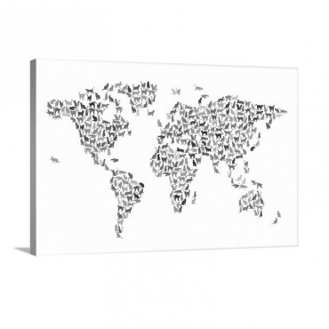 Map Of The World Cats I I Wall Art - Canvas - Gallery Wrap