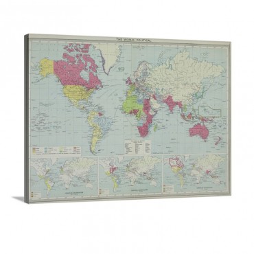 Map Of The World Wall Art - Canvas - Gallery Wrap