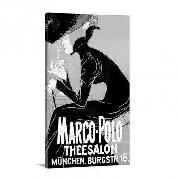 Marco Polo Thee Salon Munchen Vintage Poster Wall Art - Canvas - Gallery Wrap