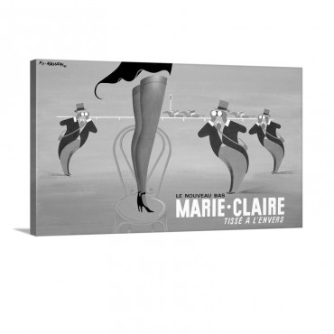Marie Claire Tisse A lEnvers Vintage Poster By Pierre Fix Masseau Wall Art - Canvas - Gallery Wrap