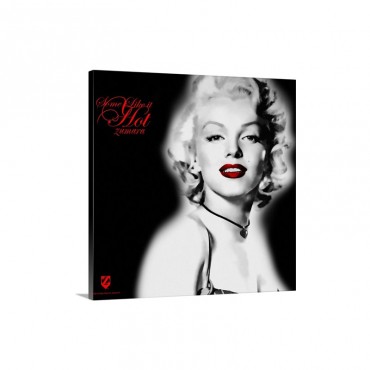 Marilyn Monroe Blackout With Red Text 1 Wall Art - Canvas - Gallery Wrap