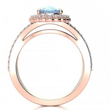 Marissa Aquamarine Ring - Rose Gold