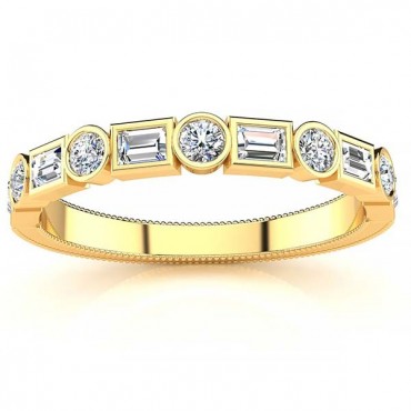 Megan Baguette Diamond Ring - Yellow Gold