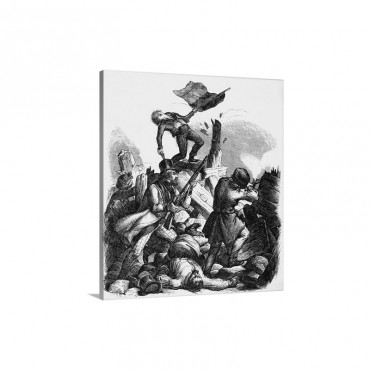 Men Fighting At Barricades In Berlin By Kirchoff Wall Art - Canvas - Gallery Wrap