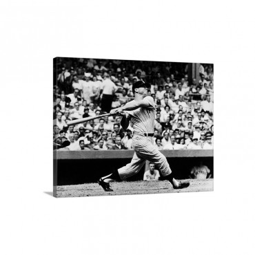 Mickey Mantle Of The New York Yankees Hitting His 49Th Home Run Of The Season Wall Art - Canvas - Gallery Wrap