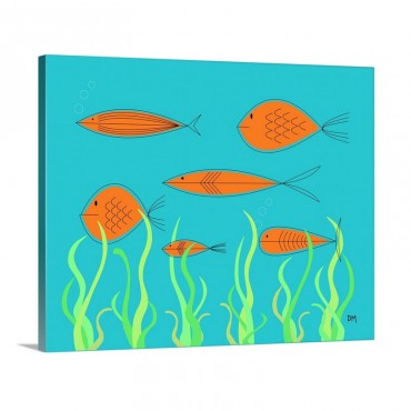 Mid Century Fish 2 Wall Art - Canvas - Gallery Wrap