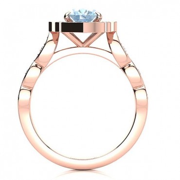 Millie Aquamarine Ring - Rose Gold