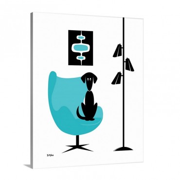 Mini Mod Pods On White With Dog Wall Art - Canvas - Gallery Wrap
