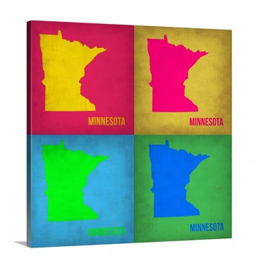 Minnesota Pop Art Map I Wall Art - Canvas - Gallery Wrap