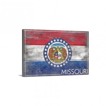 Missouri State Flag Barnwood Painting Wall Art - Canvas - Gallery Wrap