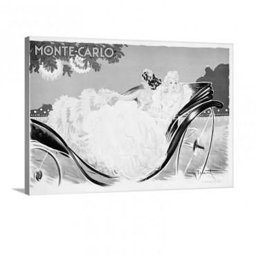 Monte Carlo Vintage Poster By Louis Icart Wall Art - Canvas - Gallery Wrap