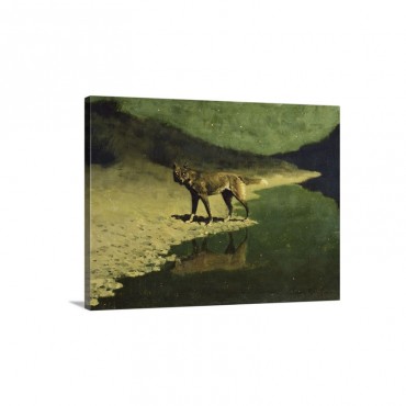 Moonlight Wolf By Frederic Remington Wall Art - Canvas - Gallery Wrap