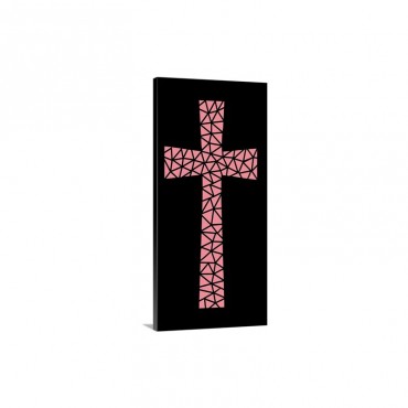 Mosaic Cross In Pink Wall Art - Canvas - Gallery Wrap