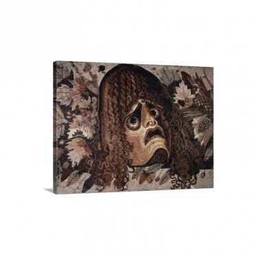 Mosaic Of Tragic Mask From House Of The Faun In Pompeii Wall Art - Canvas - Gallery Wrap