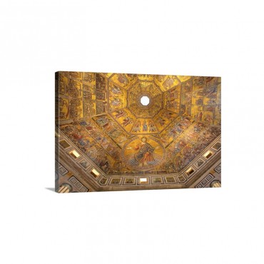 Mosaic Ceiling In The Baptistry Of Florence Wall Art - Canvas - Gallery Wrap