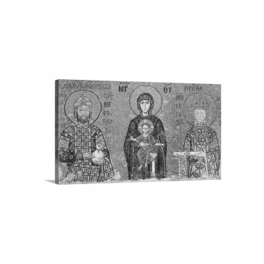 Mosaic Of Virgin Mary Holding Jesus Wall Art - Canvas - Gallery Wrap