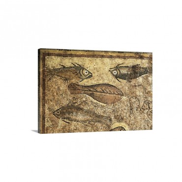 Mosaic Of The Fish Of La Pineda Beg 3rd C Detail Roman Art Wall Art - Canvas - Gallery Wrap