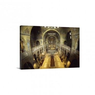 Mosaics Cover The Walls Beneath The Ascension Dome Veneto Italy Wall Art - Canvas - Gallery Wrap