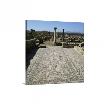 Mosaics From The Third Century Volubilis Morocco North Africa Wall Art - Canvas - Gallery Wrap