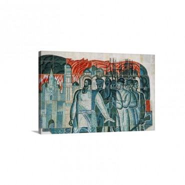 Moscow's Burning Part Of Mosaic At Borodino Panorama Wall Art - Canvas - Gallery Wrap