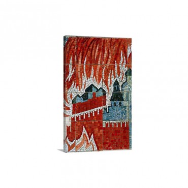 Moscow's Burning  Part Of A Mosaic At Borodino Panorama Wall Art - Canvas - Gallery Wrap