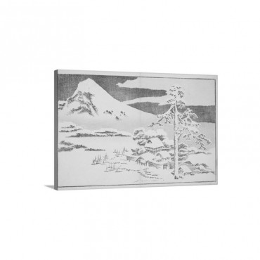 Mount Fuji In Winter From The Picture Book Of Realistic Paintings Of Hokusai C1814 Wall Art - Canvas - Gallery Wrap