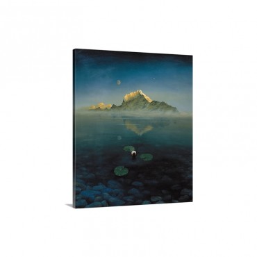 Mountain Over Lake Wall Art - Canvas - Gallery Wrap