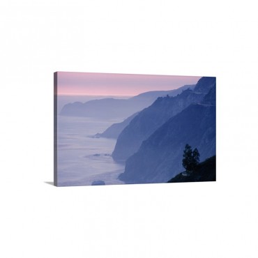 Mountains Jut From A Misty Sea At Sunset Big Sur California Wall Art - Canvas - Gallery Wrap