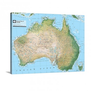 NGS Atlas Of The World Eighth Edition Physical Map Of Australia Wall Art - Canvas - Gallery Wrap