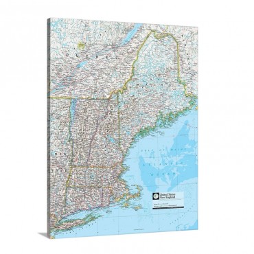 NGS Atlas Of The World 8th Ed Political Map Of New England Wall Art - Canvas - Gallery Wrap