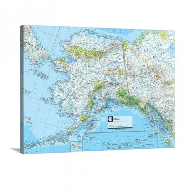 NGS Atlas Of The World Eighth Edition Political Map Of Alaska Wall Art - Canvas - Gallery Wrap