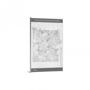 NGS Physical Map Of Yellowstone National Park Wall Art - Canvas - Gallery Wrap