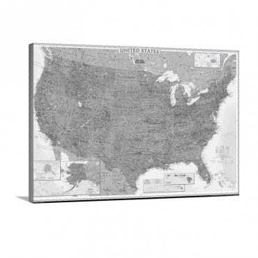 NGS Political Map Of The United States Of America Wall Art - Canvas - Gallery Wrap