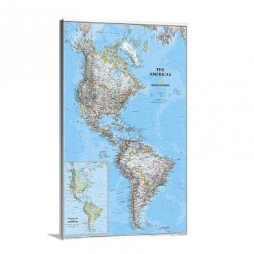 NGS Political Map Of The Americas Wall Art - Canvas - Gallery Wrap