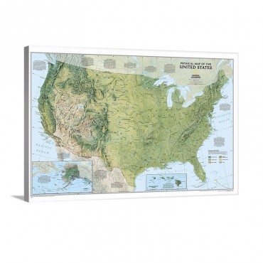 NGS Topographical Map Of The United States Of America Wall Art - Canvas - Gallery Wrap