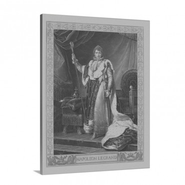 Napoleon Bonaparte In His Coronation Costume Sitting On His Imperial Throne Wall Art - Canvas - Gallery Wrap