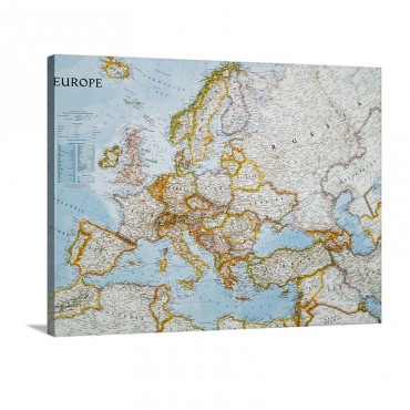 National Geographic Political Map Of Europe Wall Art - Canvas - Gallery Wrap