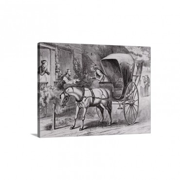 New Country Doctor Arriving In Town By Wagon Wall Art - Canvas - Gallery Wrap