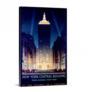 New York Central Building Park Avenue 1930 Vintage Poster By Chesley Bonestell Wall Art - Canvas - Gallery Wrap