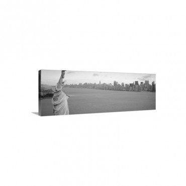 New York City With Statue Of Liberty NY Wall Art - Canvas - Gallery Wrap