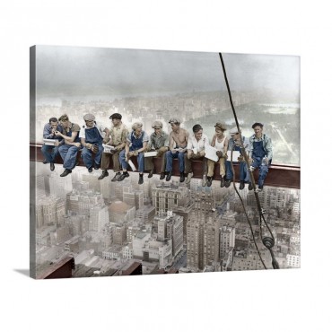 New York Construction Workers Lunching On A Crossbeam Wall Art - Canvas - Gallery Wrap