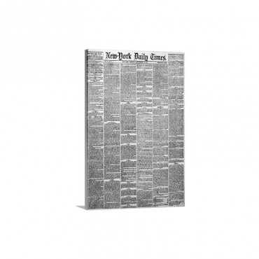 New York Daily Times Newspaper Of 1851 Wall Art - Canvas - Gallery Wrap