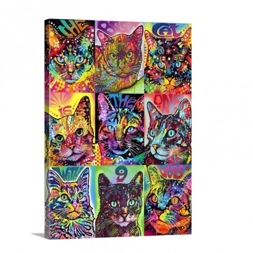 Nine Up Of Cats Wall Art - Canvas - Gallery Wrap
